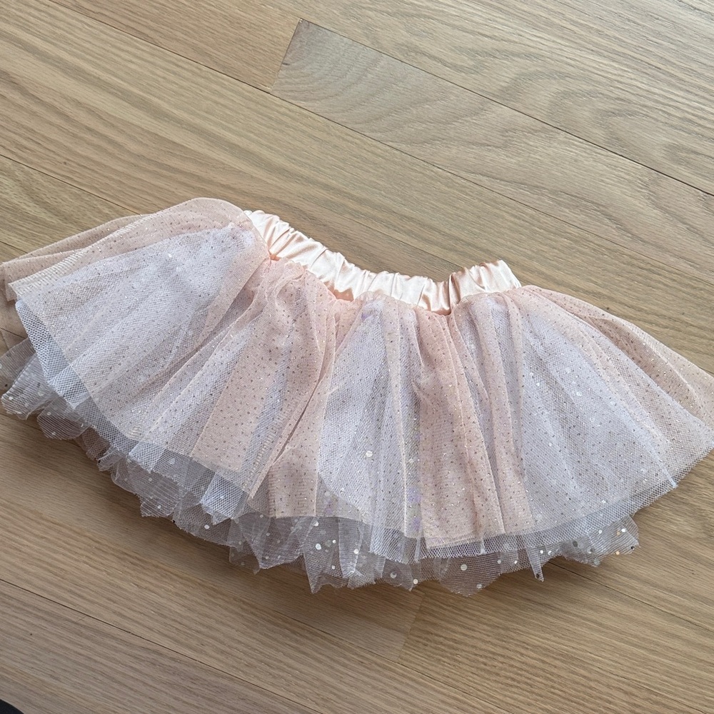Hazel Village - Reversible Toddler Peach/Gold and White/Silver Tutu Skirt